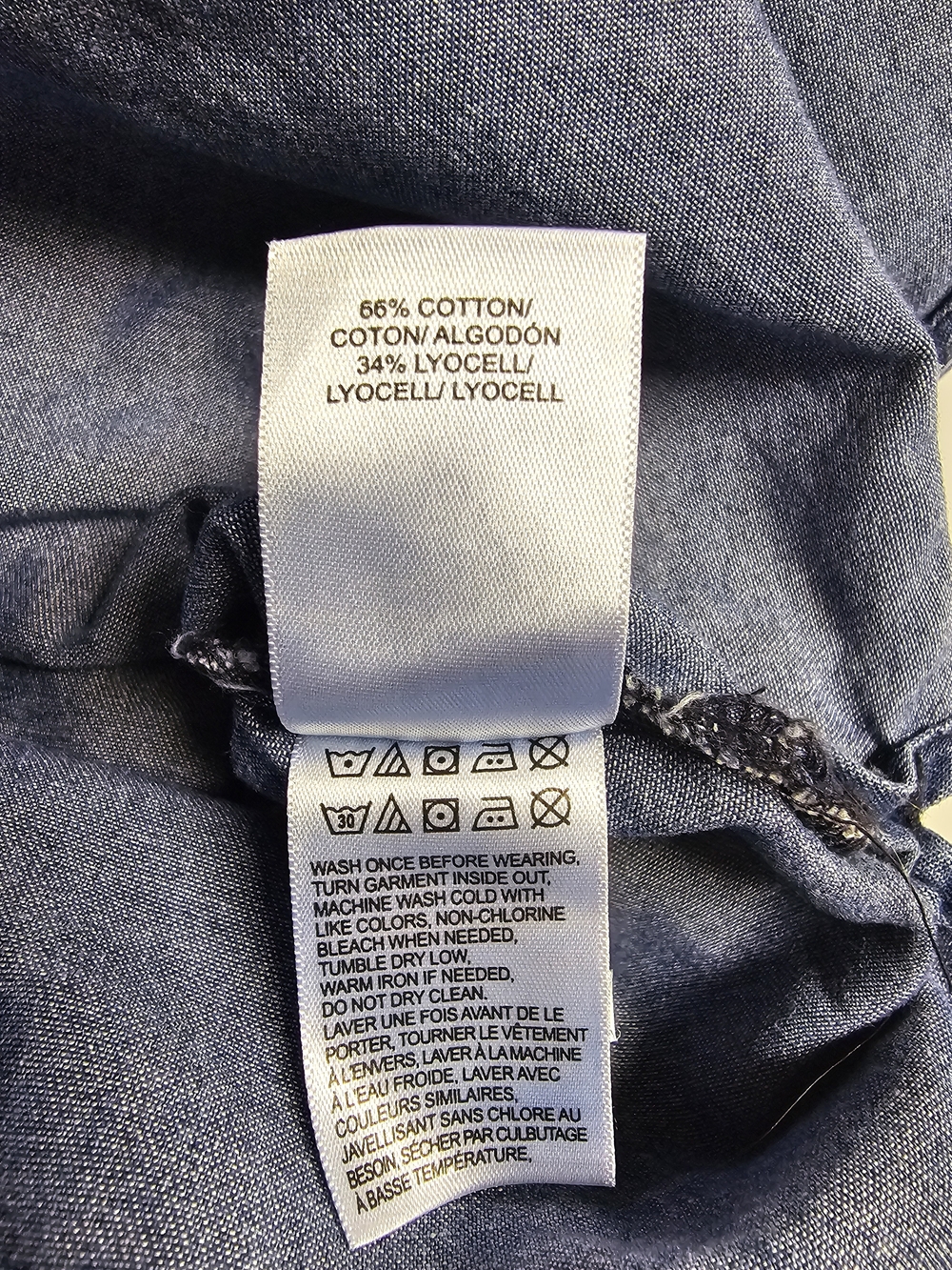 Lucky Brand Classic Denim Chambray Button-Up Shirt - Blue - Picture 6 of 7